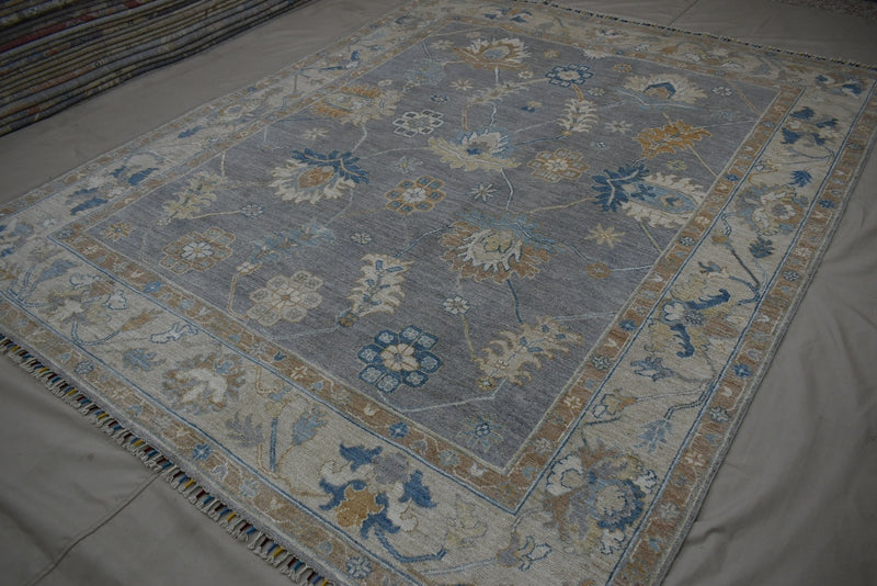 Oushak Rug, Hand Knotted Rug, 8x10 Oriental Rug, Wool Rug