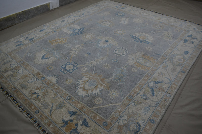 Oushak Rug, Hand Knotted Rug, 8x10 Oriental Rug, Wool Rug