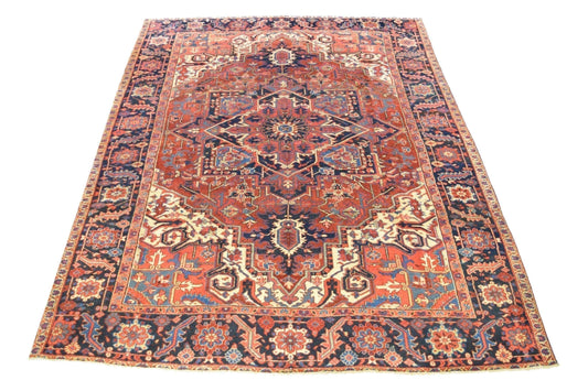 Heriz Rug, Persian Rugs, Colorful Area Rugs, 8x11 Rugs, Living Room Rugs 