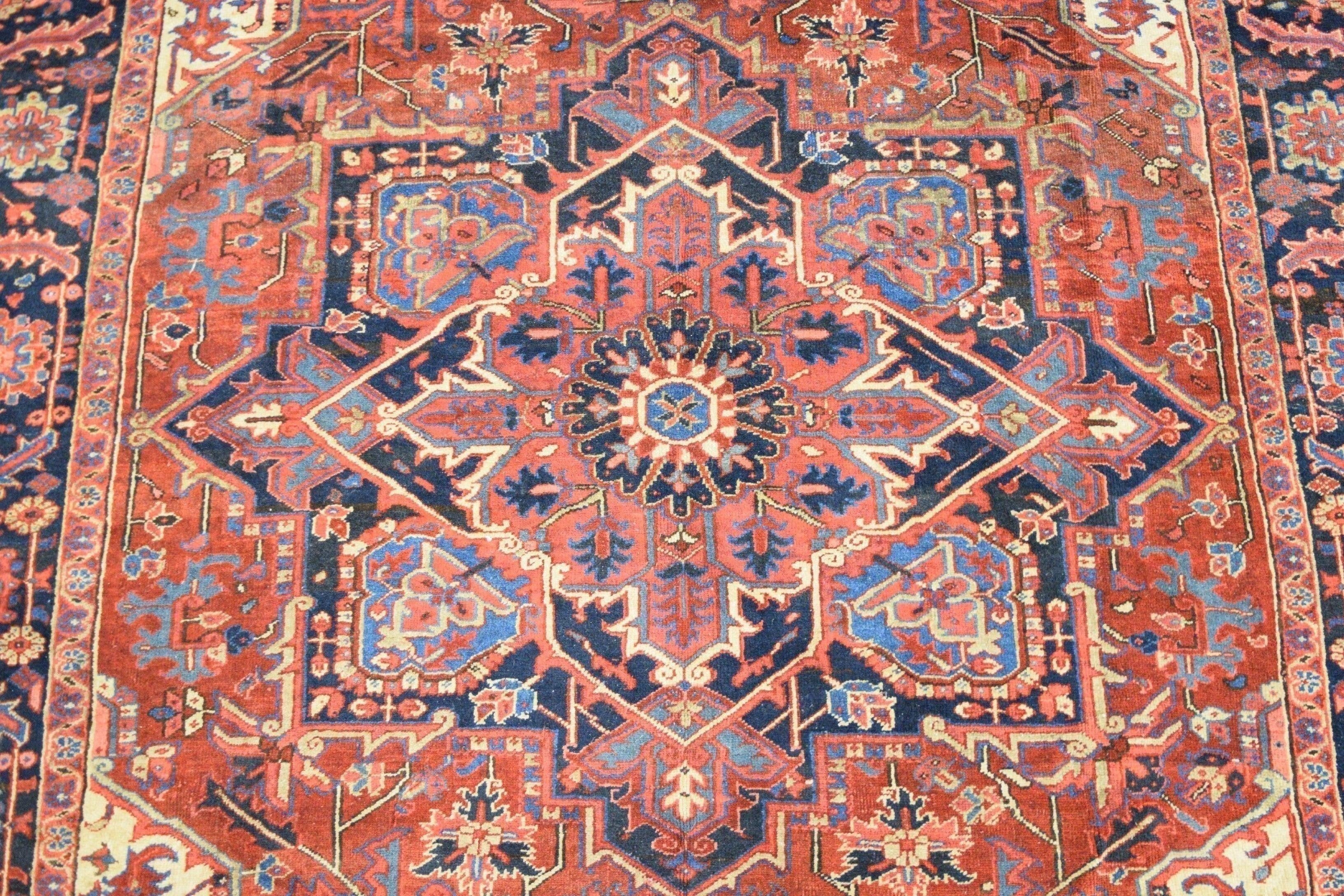 Heriz Rug, Persian Rugs, Colorful Area Rugs, 8x11 Rugs, Living Room Rugs 