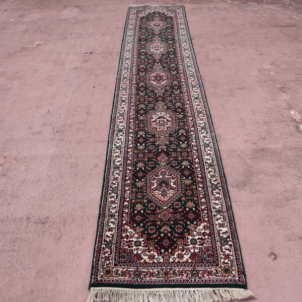 Bidjar Runner, Hand Knotted Runner, Geometric Runner