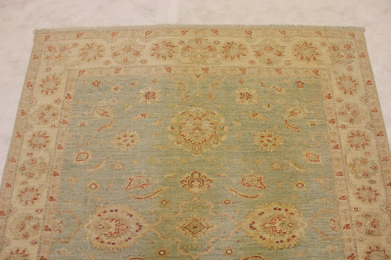 4'8" x 5'5" Afghan Oushak Hand Knotted Rug