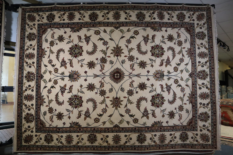 Oushak Area Rug, Oriental Wool Rug, 9x12 Ivory Rug