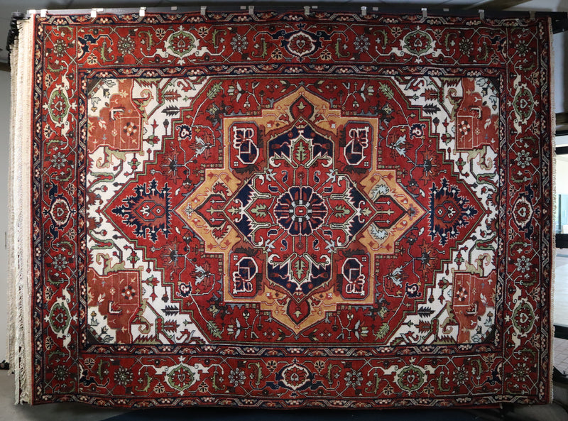 Rust Serapi Rug, Traditional Wool Rug, Hand Knotted Area Rug