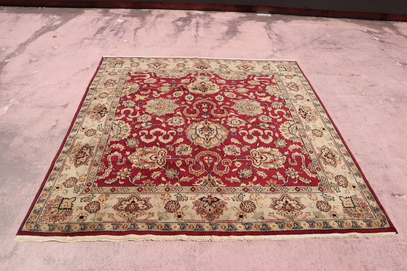 Turkish Knot Rug, Indian Rug, Oriental Rug, 9x9 Area Rug