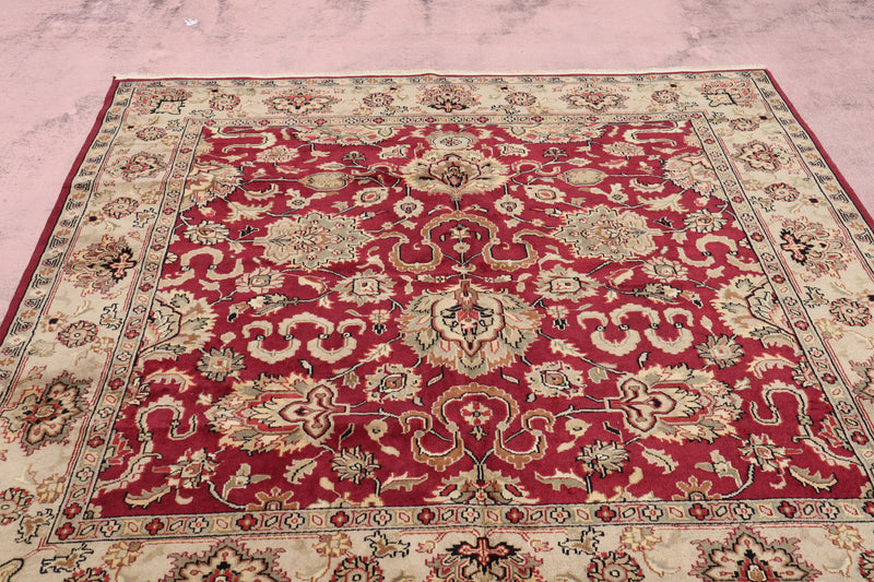 Turkish Knot Rug, Indian Rug, Oriental Rug, 9x9 Area Rug