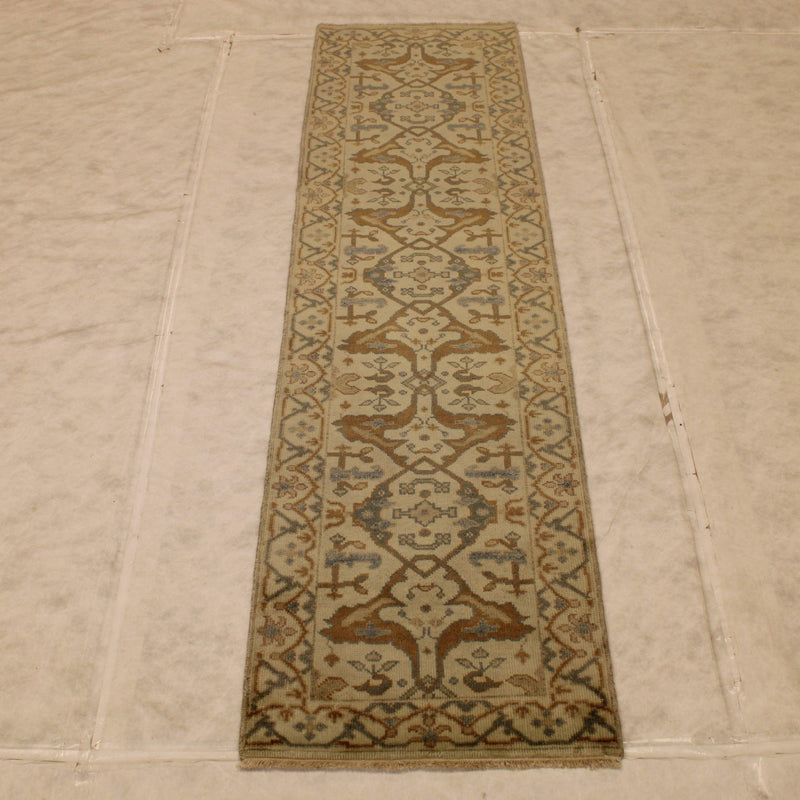 2'8" x 9'10" Oushak Hand Knotted Runner