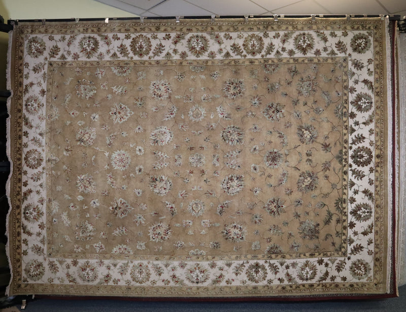 Silk Flower Rug, Persian Design Rug, Hand Knotted Indian Rug