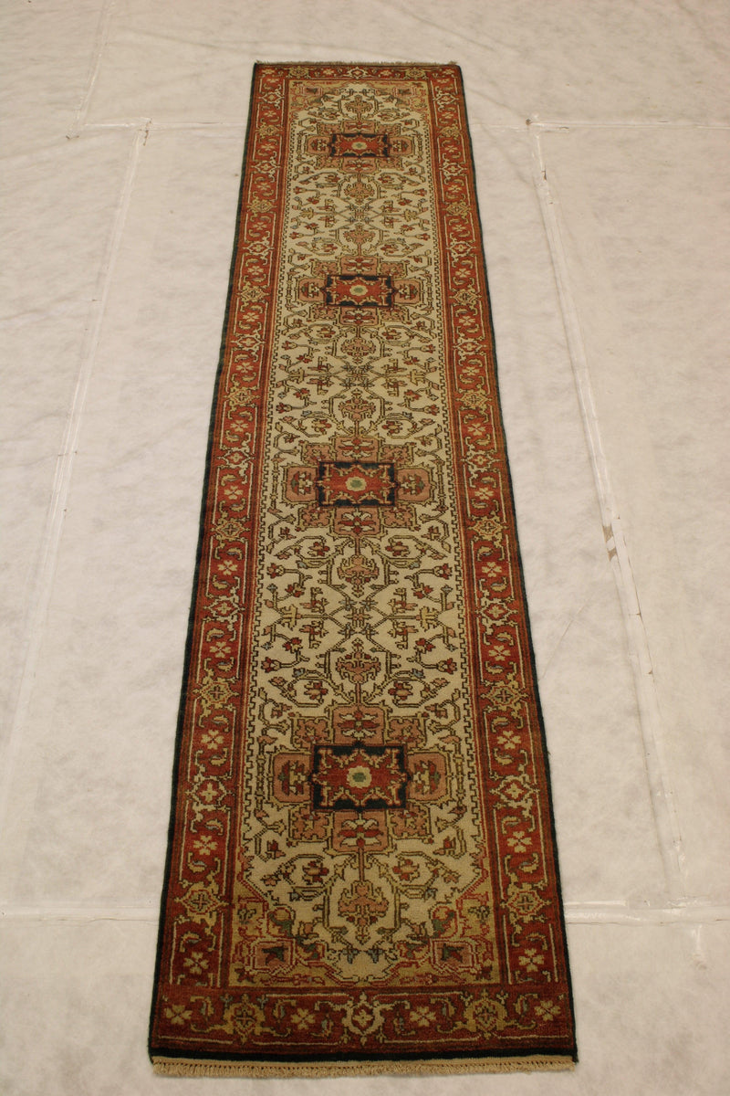 Persian Heriz Caucasian Traditional Kazak Serapi Runner Rug