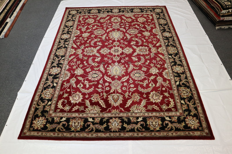 Tufted Rug, Red Oriental Rug, 9x12 Area Rug, Living Room Rug