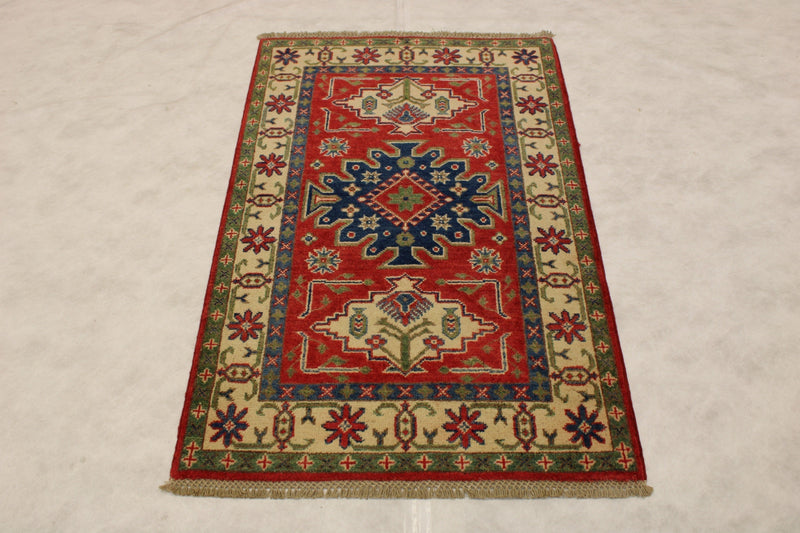 Kazak Rug, Tribal Rugs, Afgan Rugs, Elegant Rugs, 3x4 Area Rugs