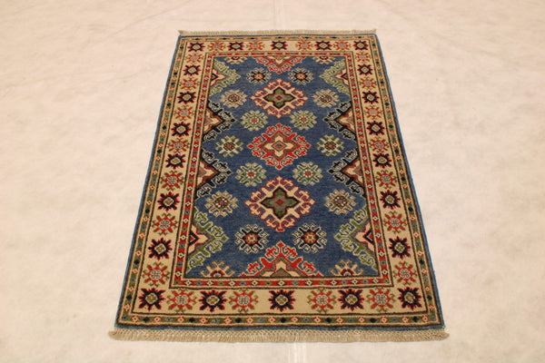 Kazak Rug, Hand Knotted Rug, Afghan Rugs, 3x4 Rugs, Area Rug On Carpet