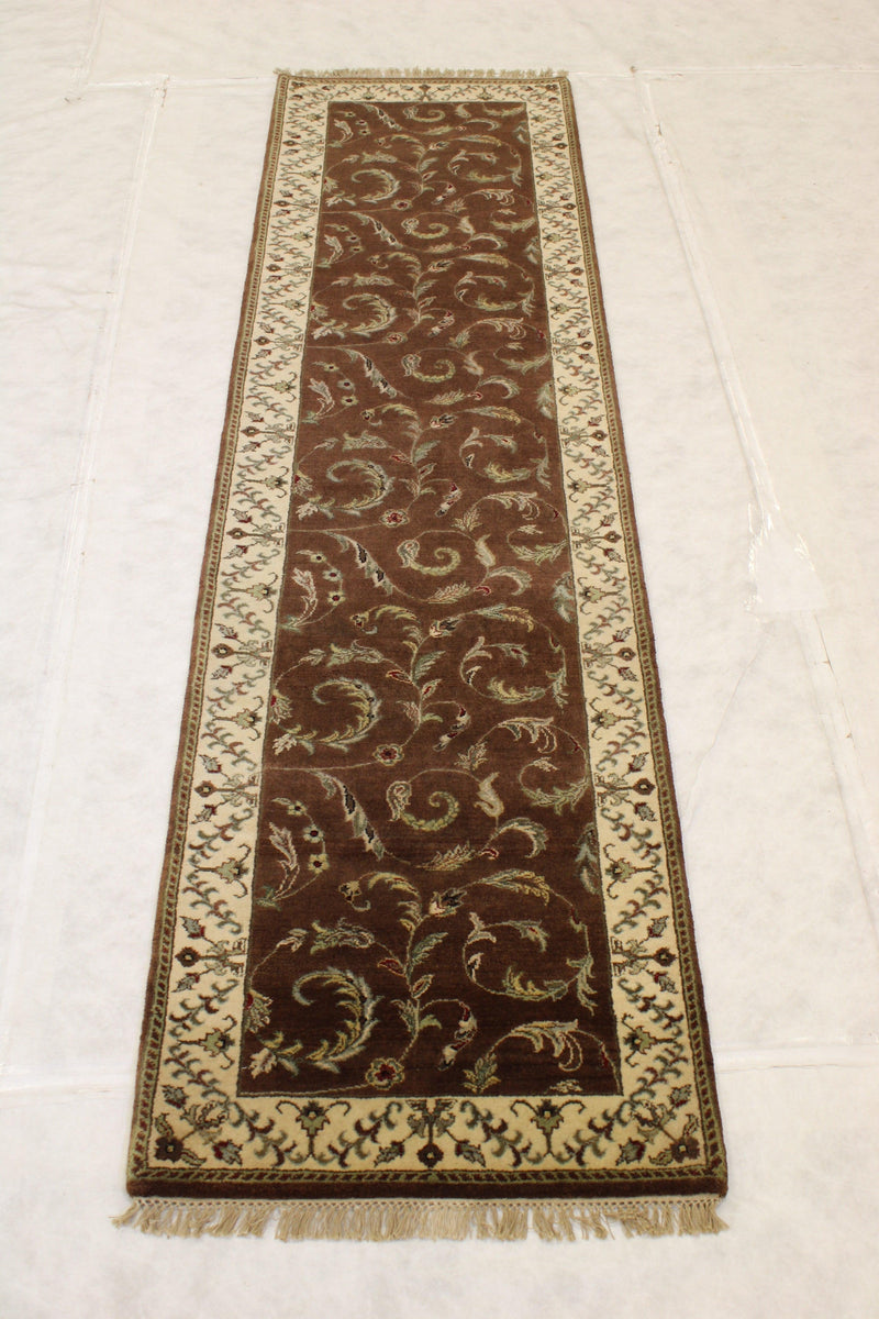 2'8" x 10'1" Persian Design Hand Knotted Runner