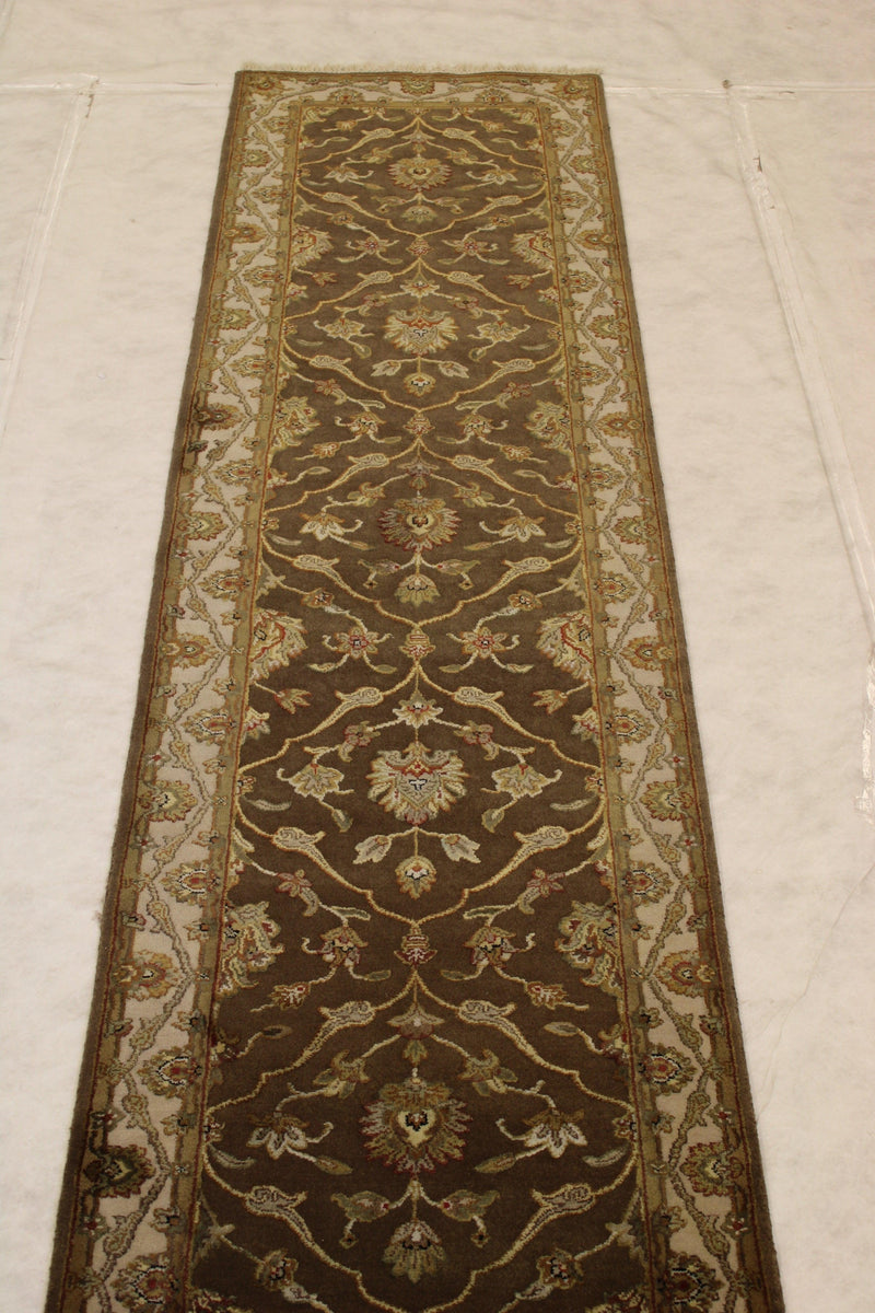 2'7" x 10'0" Silk Flower Hand Knotted Runner