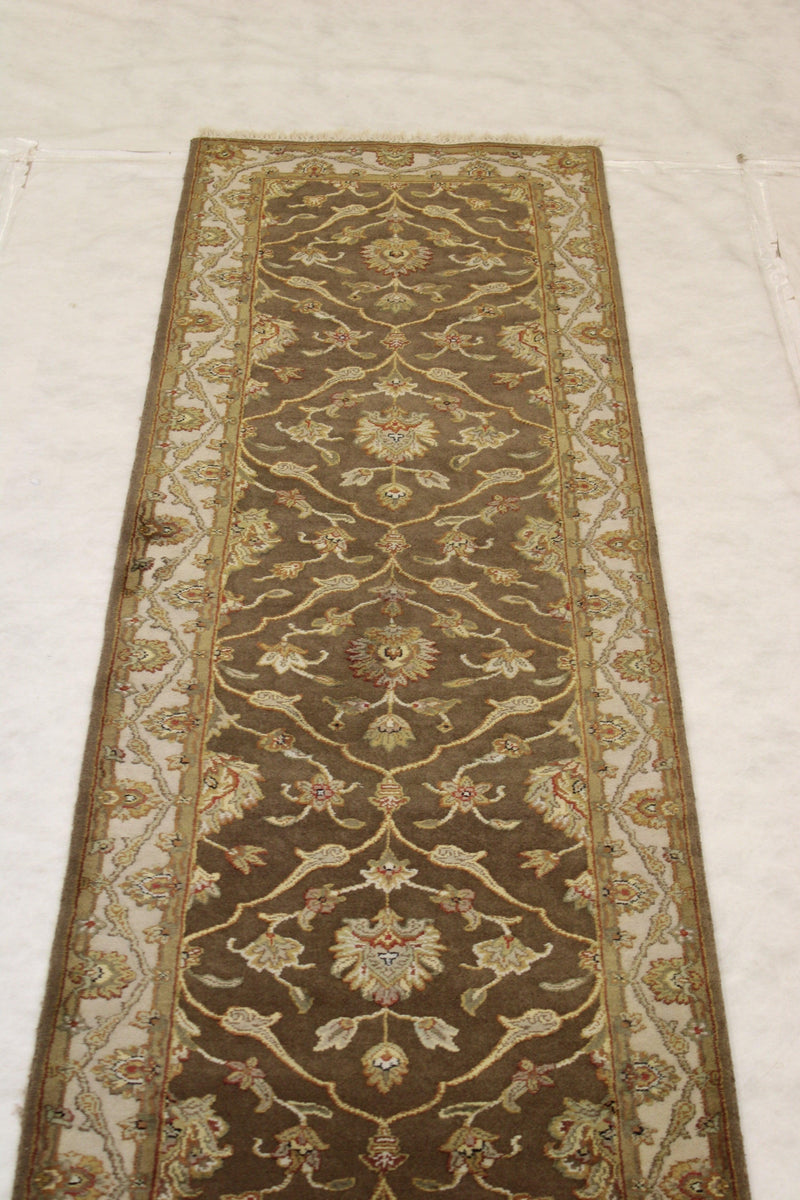 2'7" x 10'0" Silk Flower Hand Knotted Runner