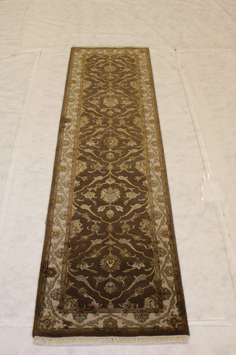 2'7" x 10'0" Silk Flower Hand Knotted Runner