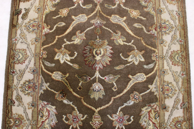 2'7" x 10'0" Silk Flower Hand Knotted Runner