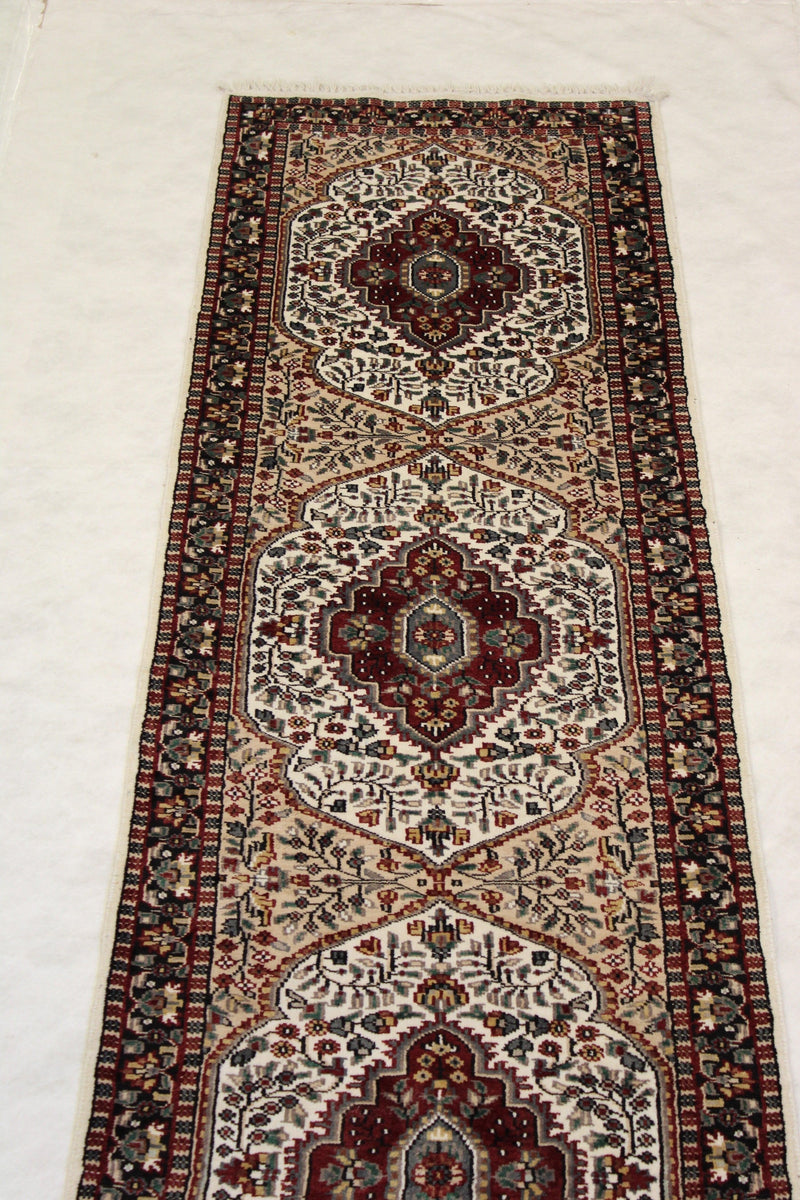 2'6" x 8'10" Jammu Kashmir Hand Knotted Runner