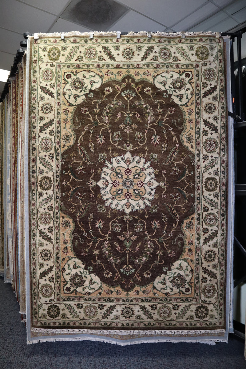 Persian Design Rug, Hand Knotted Rug, Oushak Rug, 6x9 Rug