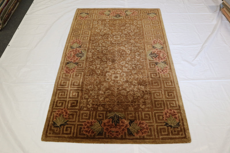 Handmade Wool Rug, Montmarte Design Rug, 5x8 Rug