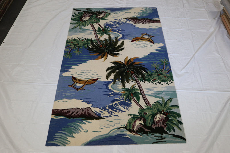 Hand Tufted Rug, Pictorial Rug, Wool Oriental Rug