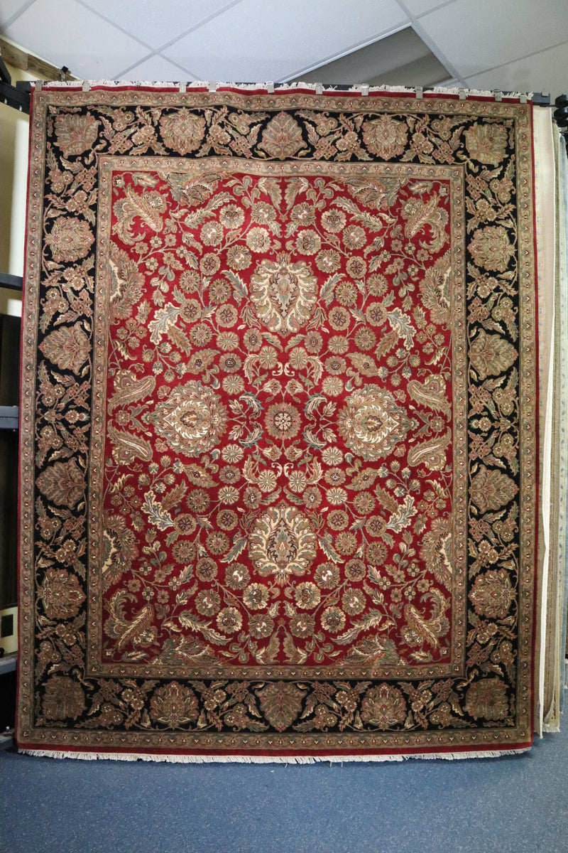 Jaipur Rug, Indian Rug, Red Hand Knotted Rug, 8x10 Rug