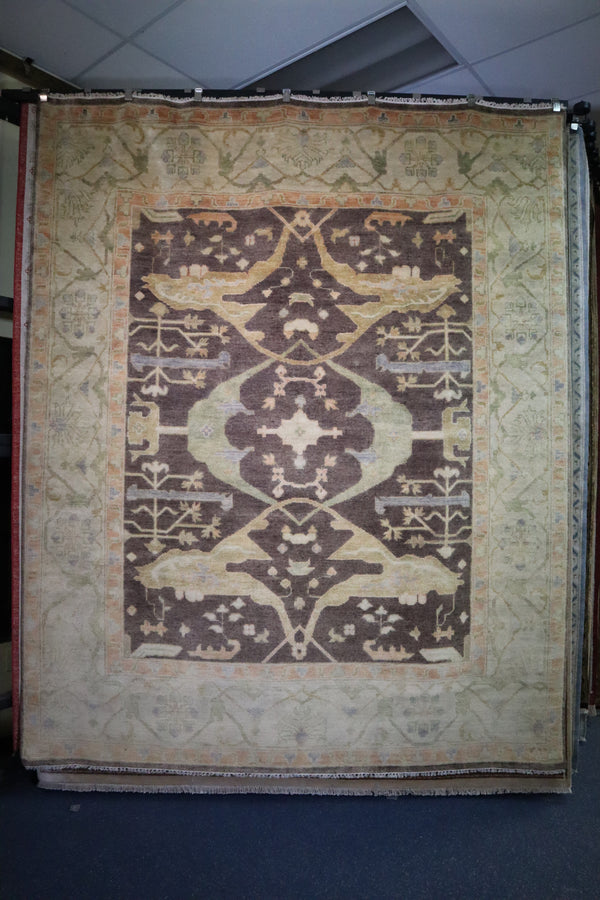 Antique Oushak Rug, Brown Rug, Traditional Rug, 8x10