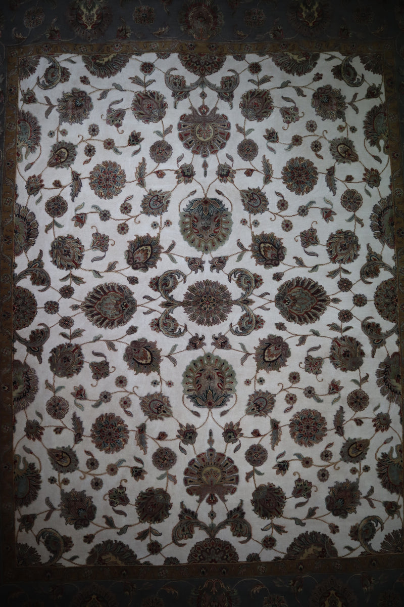 Silk Flower Rug, Persian Design Rug, Hand Knotted Rug