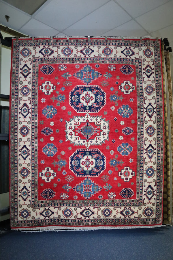 Kazak Rug, Tribal Afghan Rug, Hand Knotted Wool Rug