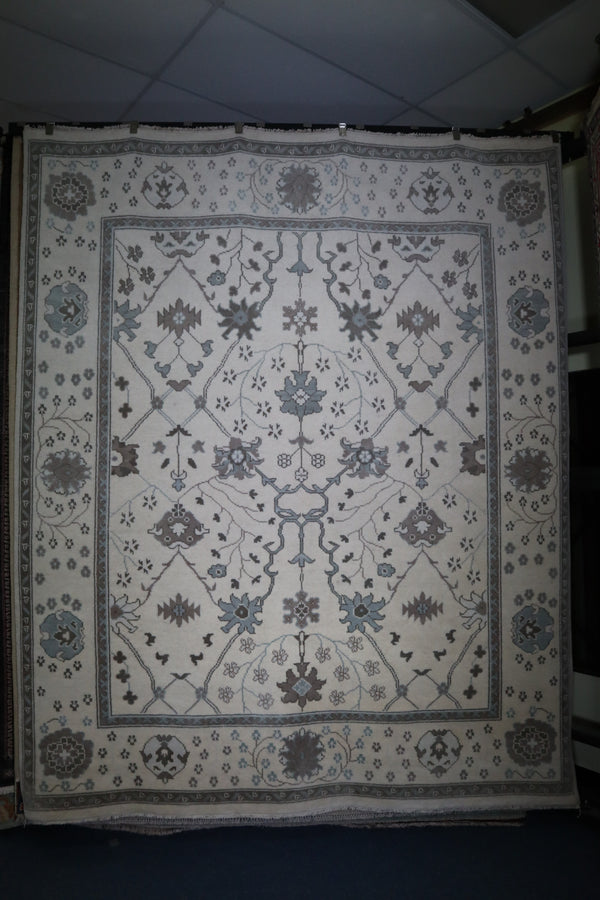 Indian Oushak Rug, Hand Knotted Persian Rug, 8x10 Area Rug