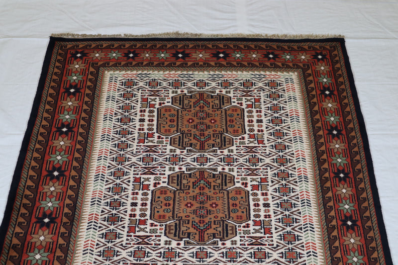 Persian Rug, Hand Knotted Rug, 4x6 Area Rug, Bedroom Rugs