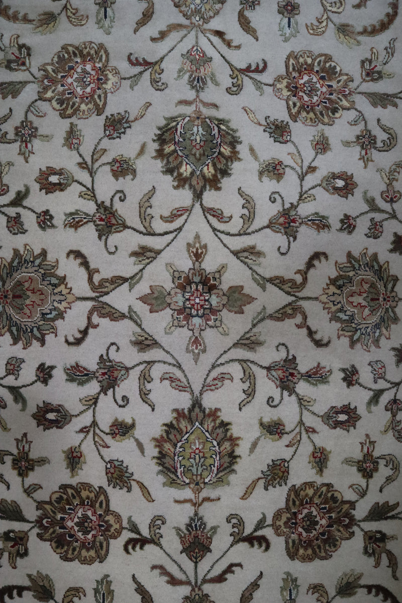 Persian Rug, Silk Flower Rug, Indian Rug, Dining Room Rug