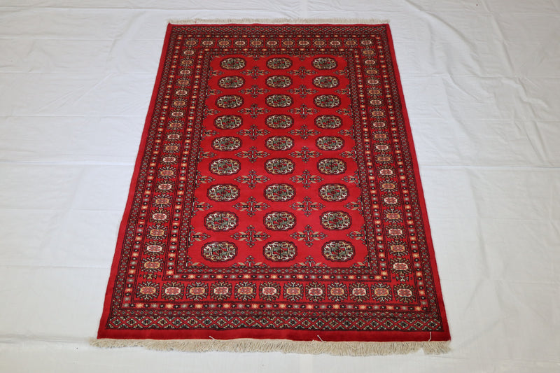 Bokhara Rug, Geometric Rug, Turkoman Design Rug, 4x6 Rug