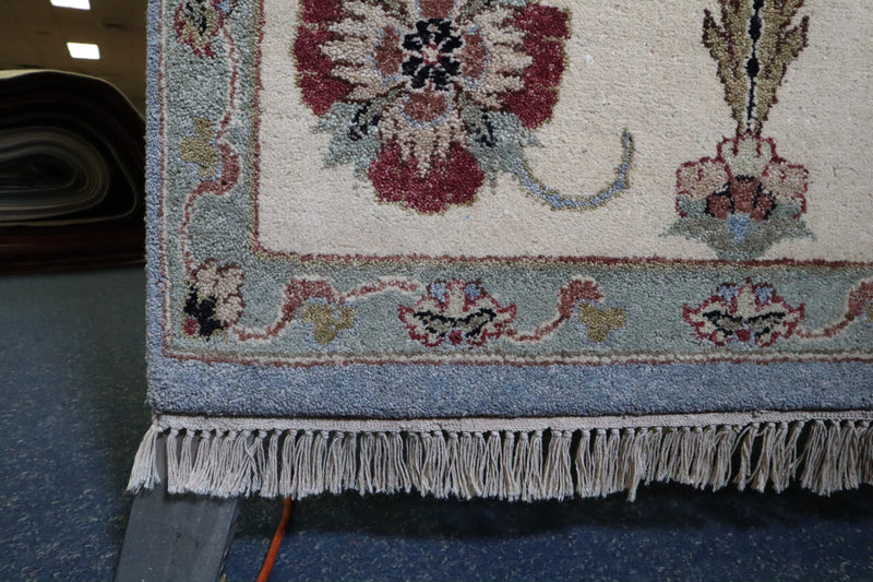 Blue Oriental Rug, Hand Knotted Indian Rug, 8x10 Rug