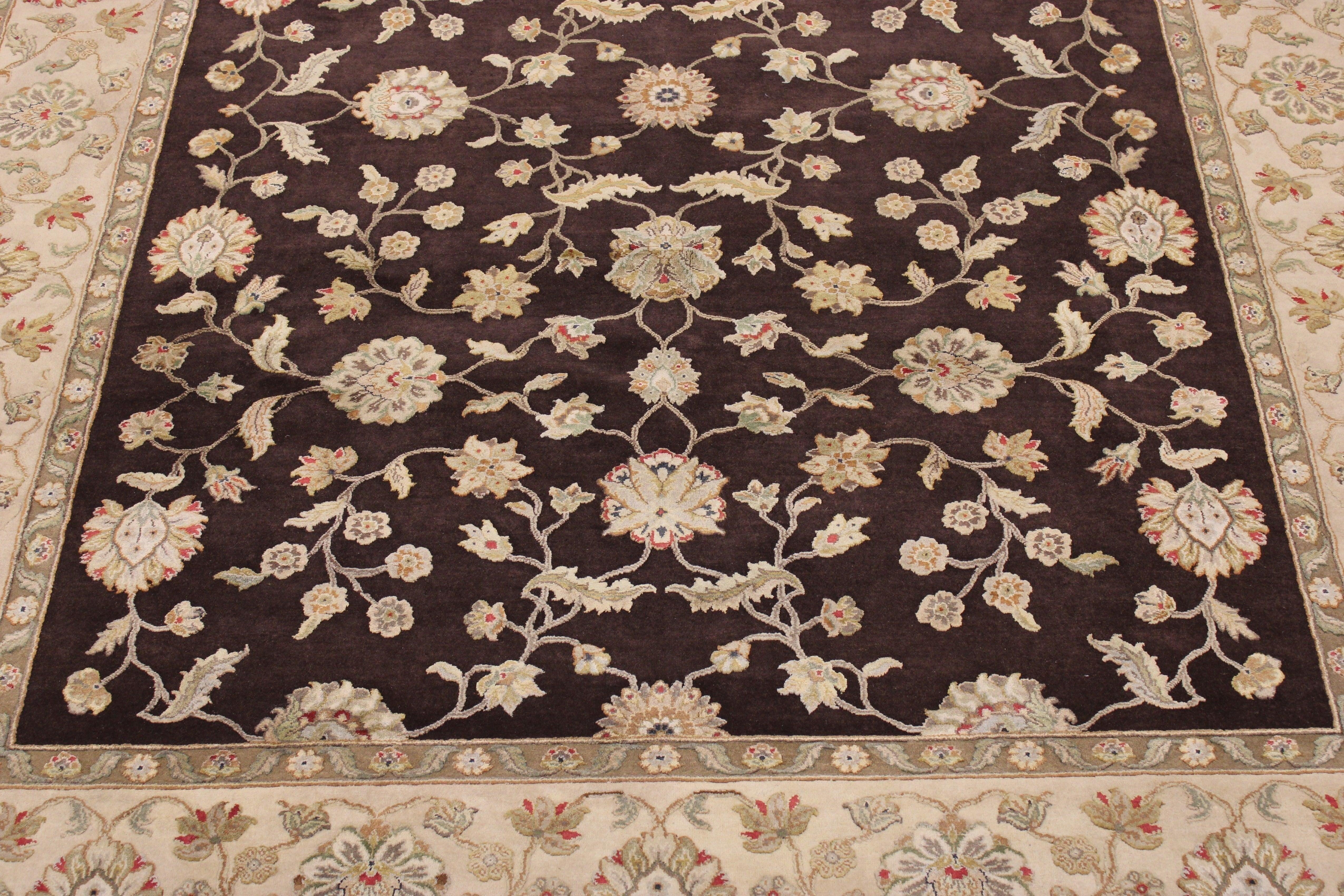  Modern Persian Rugs, Silk Flower Rug, Hand Knotted Rugs, Living Room Rug 
