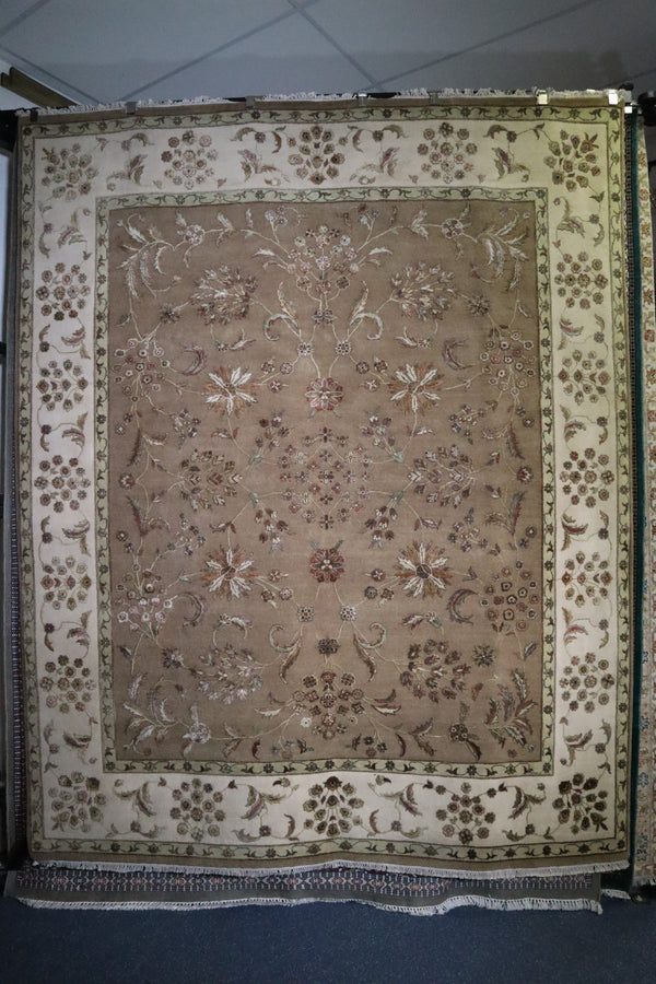 Silk Flower Rug, Persian Design Rug, Indian Rug, 8x10 Rug