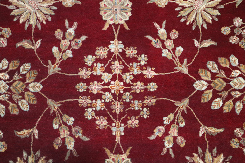 Silk Flower Rug, Hand Knotted Indian Rug