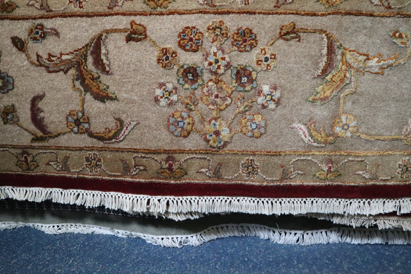 Silk Flower Rug, Hand Knotted Indian Rug