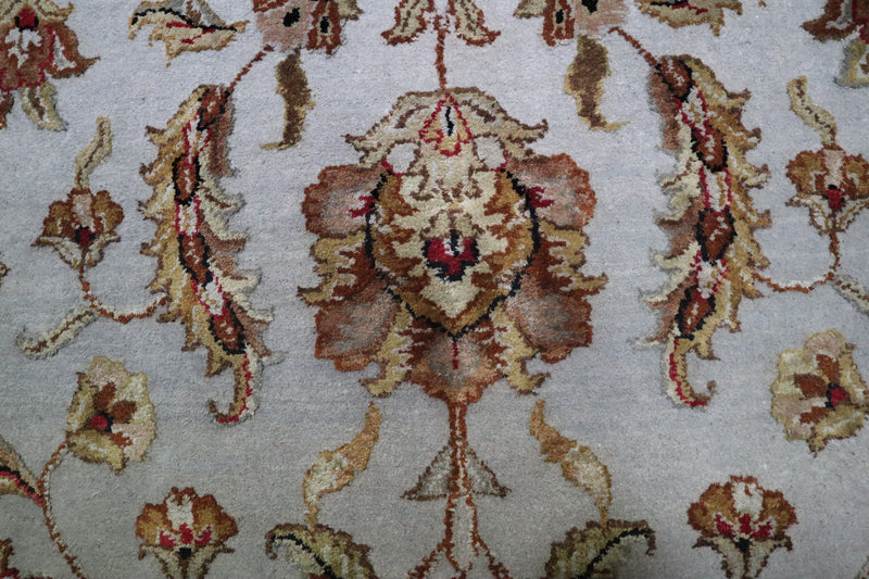 Silk Flower Rug, Persian Rug, Colorful Rug, Hand Knotted Indian Rug