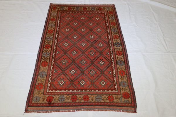 Tribal Rug, Afghan Rug, Hand Knotted Rug, Area Rug 4x6