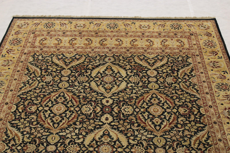 Tabriz Rug, Black Oriental Rugs, Knotted Rug, Area Rug On Carpet 