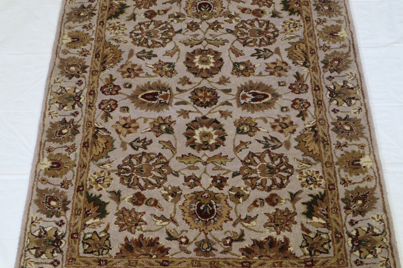 Indo Nepal Rug, Beige Rug, Oriental Rug, Hand Knotted