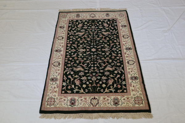 Hunting Rug, Floral Rug, Indian Rug, Geometric Rug