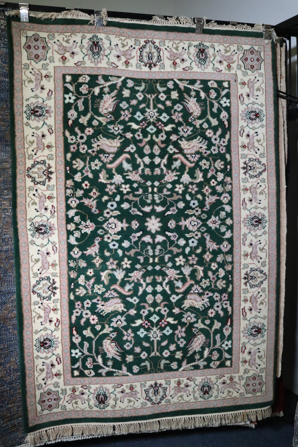 Hunting Rug, Floral Rug, Hand Knotted Indian Rug, Kitchen Rug