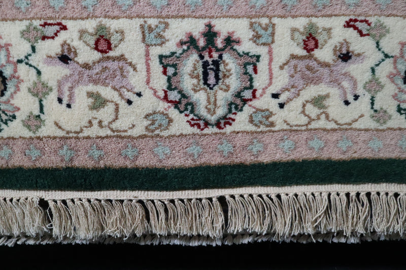 Hunting Rug, Floral Rug, Hand Knotted Indian Rug, Kitchen Rug