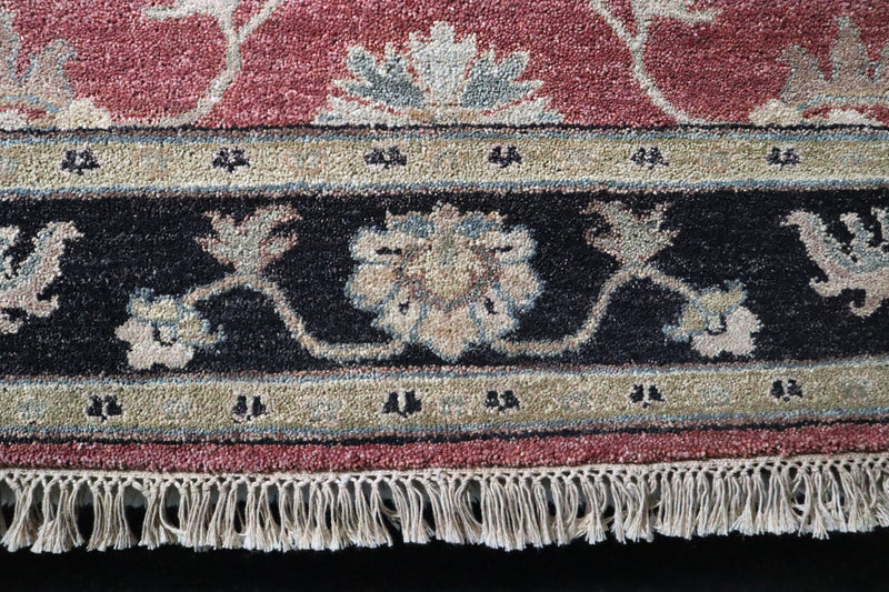 Red Rug, Indian Rug, Hand Knotted Wool Rug, Office Rugs