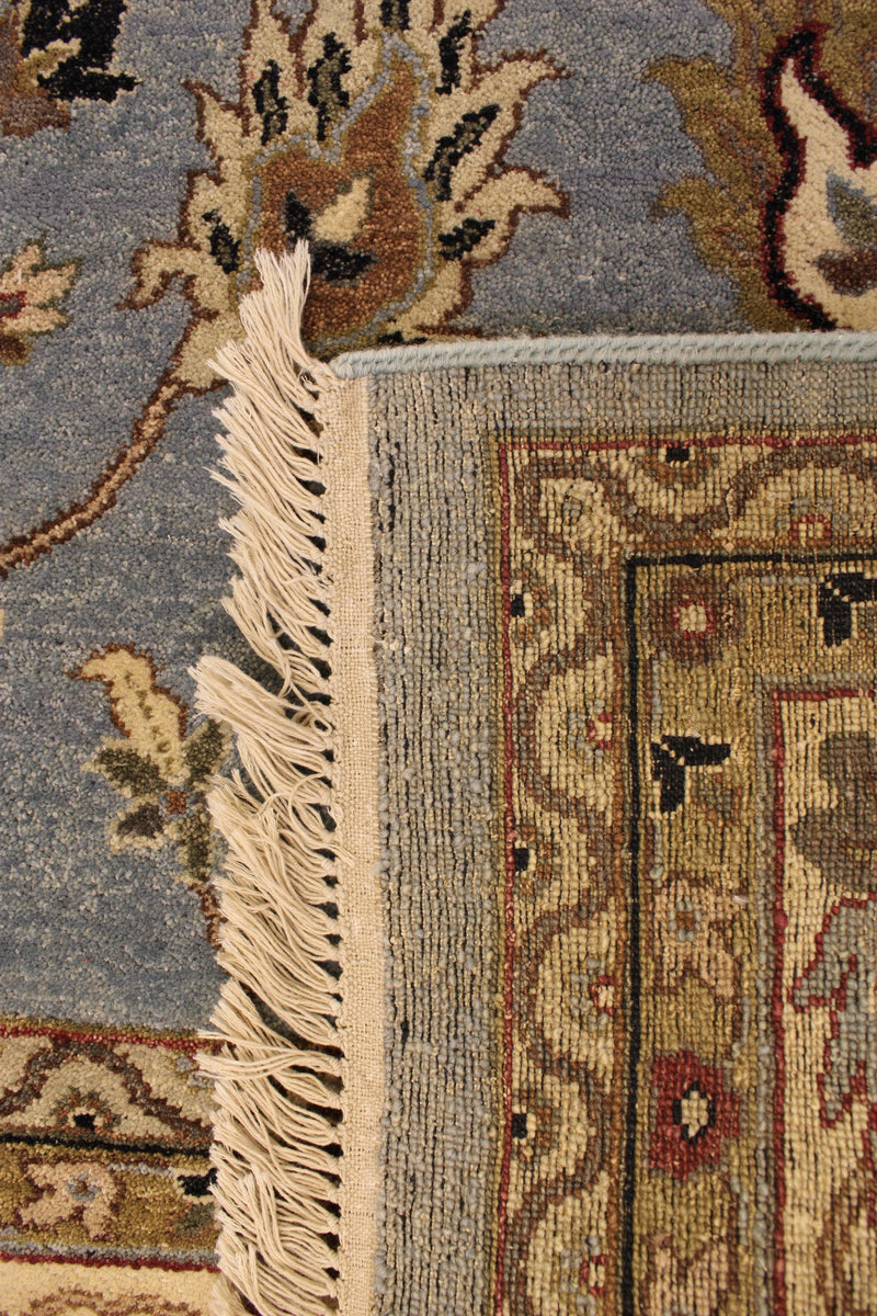 Hand Knotted Rug, Indian Rug, Sky-Blue, What Size Rug For Living Room