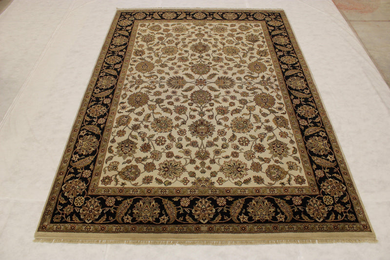 Jaipur Rug, Oriental Rug, Knotted Rugs, Ivory Rug, 9x13 Area Rugs 