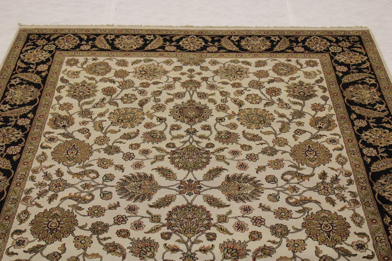 Jaipur Rug, Oriental Rug, Knotted Rugs, Ivory Rug, 9x13 Area Rugs 