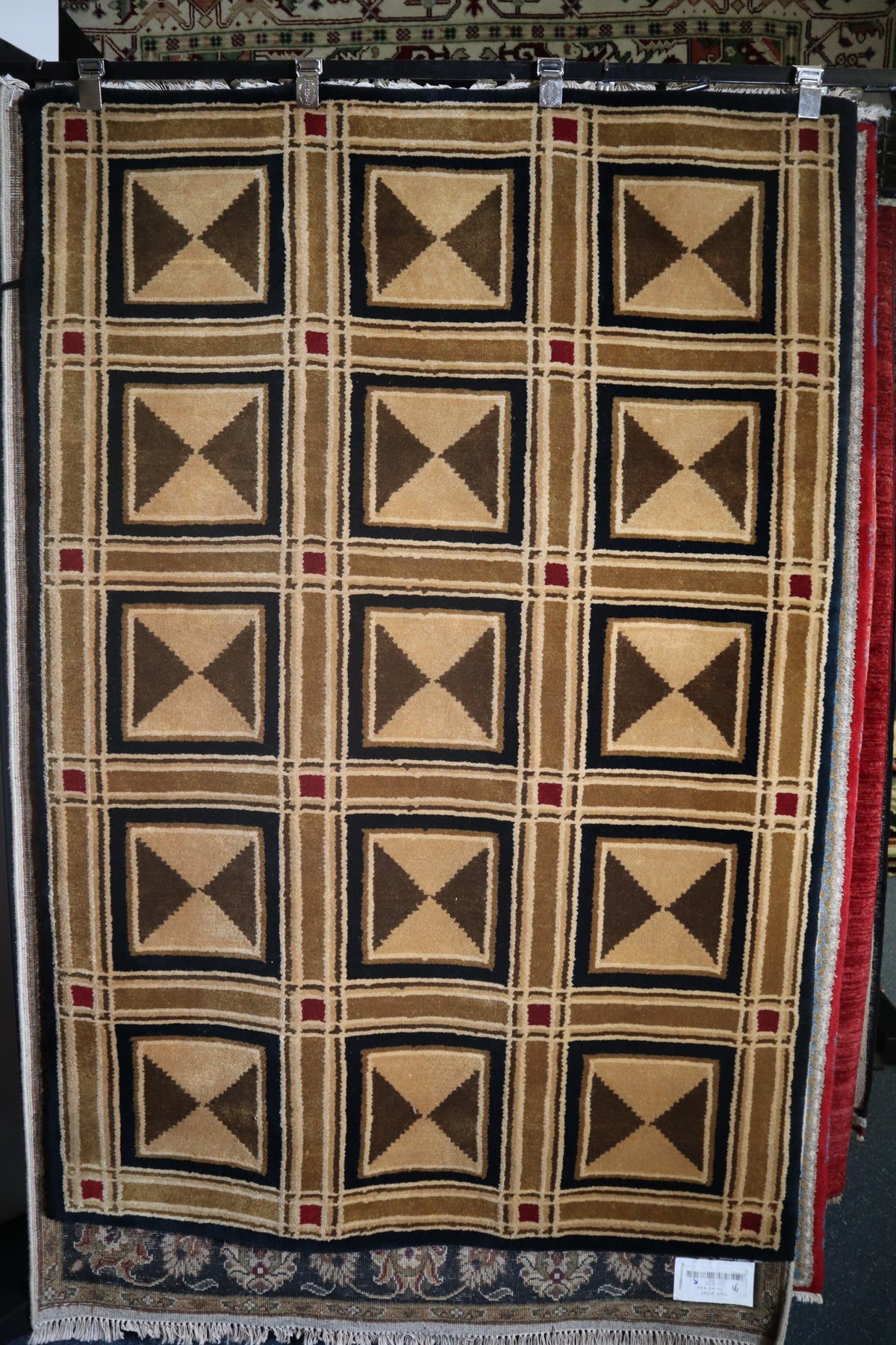 Box Pattern Design Rug Box Design Rug, Indian Rug, Hand Knotted Wool Rug, Usa Rug – Legacy ...